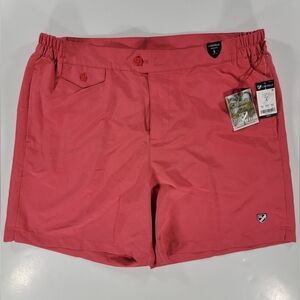 NEW Cremieux Swimwear Lined Trunks Shorts Men Large Claret Red Coral NWT Elastic